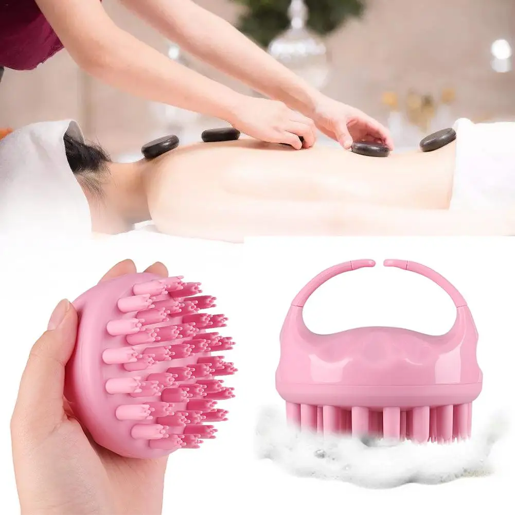 Multi-function Spa Slimming Massage Brush Silicone Head Scalp Massage Washing Comb Shampoo Shower Bath Brush