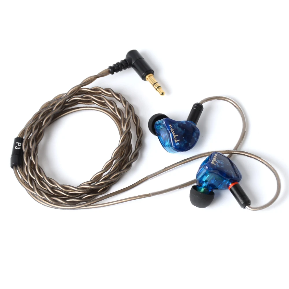 NICEHCK P3 наушники в ухо 2BA+ 1DD Гибридные 3 единицы HIFI наушники монитор IEM 3 кроссовер CNC Лицевая панель MMCX съемный кабель