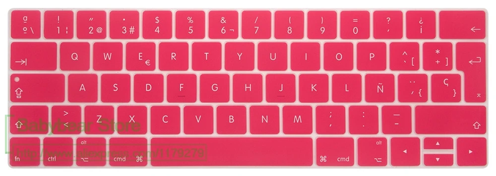 TouchBar ЕС Испания Испанский ультра тонкий чехол для клавиатуры для нового MacBook Pro 13 15 retina с сенсорной панелью защита кожи - Цвет: pink