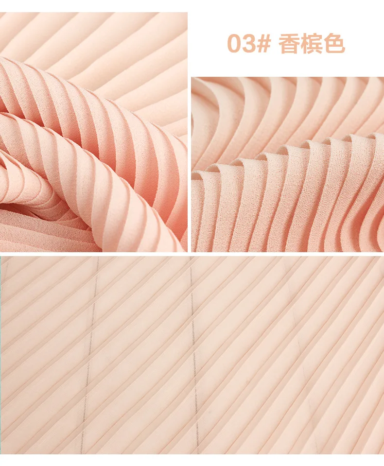 Плиссированная шифоновая ткань 3 м розовая фиолетовая красная для платьев