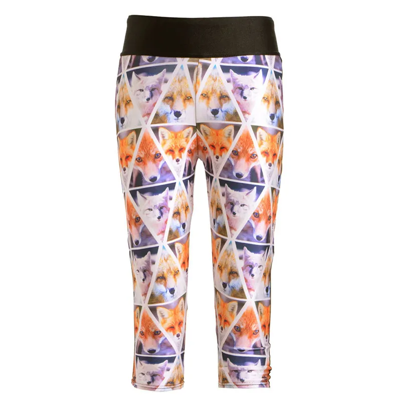 Летние модные леггинсы Для женщин собака цифровой печати 7 точка брюки с высокой