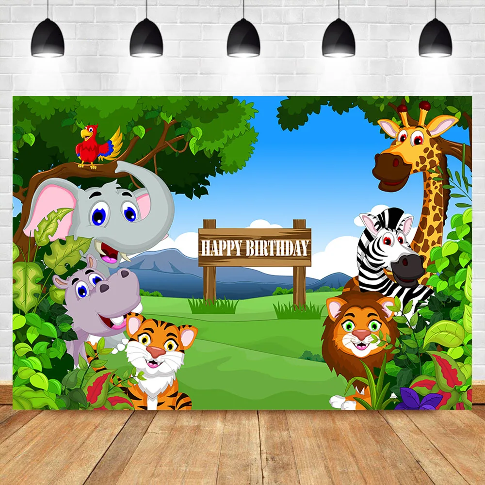 NeoBack Safari фон с изображением джунглей мультфильм Животные Дети День Рождения
