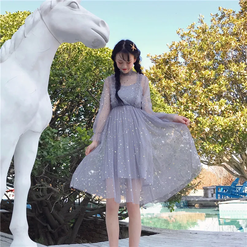 Женское платье с блестками и высокой талией летний осенний комплект из двух