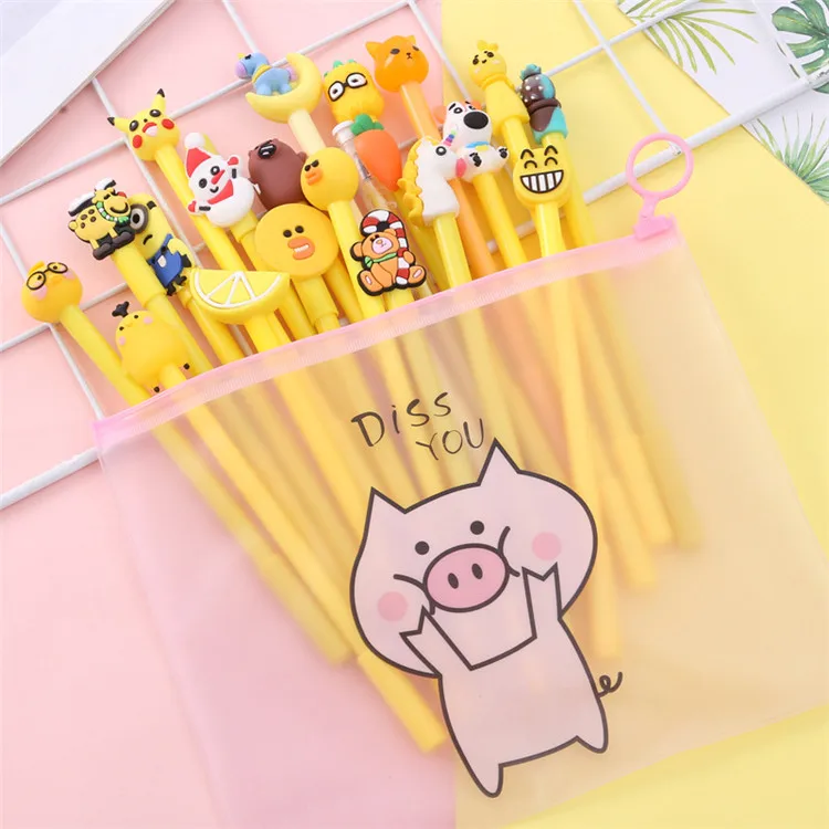 yellow Helpro 20 шт./лот, креативная гелевая ручка в стиле мультфильма Kawaii, Серия животных, ручка для письма, офисные школьные канцелярские принадлежности, большая подарочная посылка - Цвет: yellow