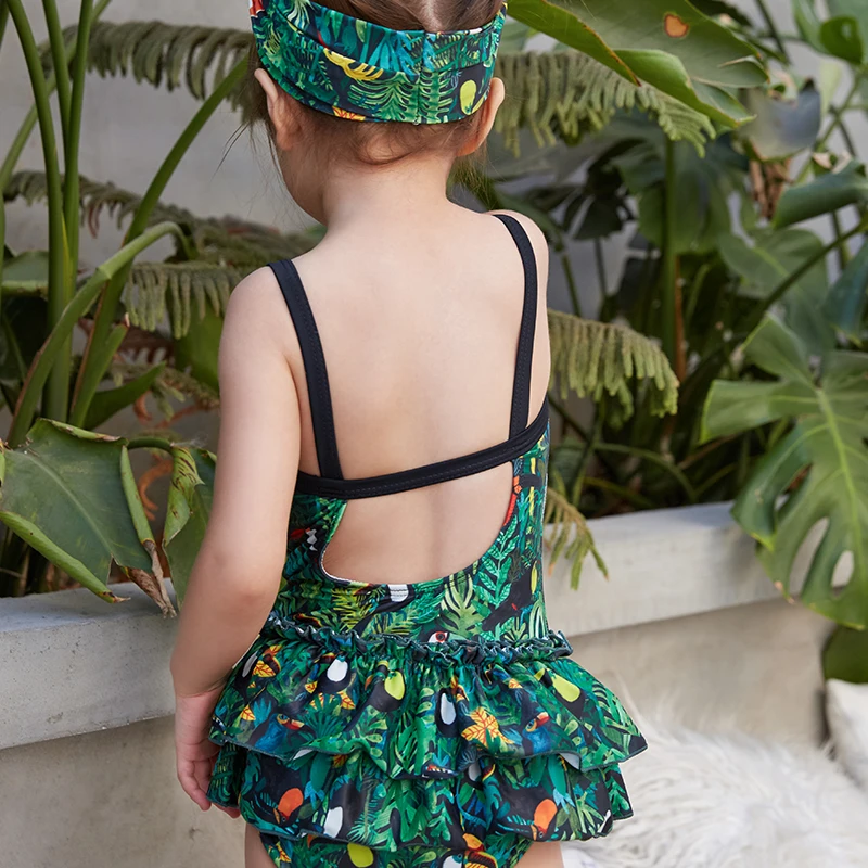 Новинка 2019 купальник для маленьких девочек детский слитный однотонный боди с