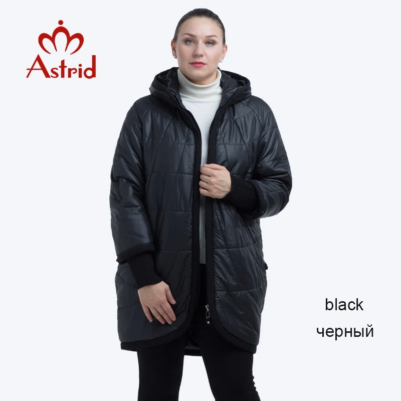 6 black NEW Аstrid куртка женская в зиму женское пальто с капюшоном на молнии плюс размеры леди женская утепленная парка plus size AM-2075 - Цвет: 6 black