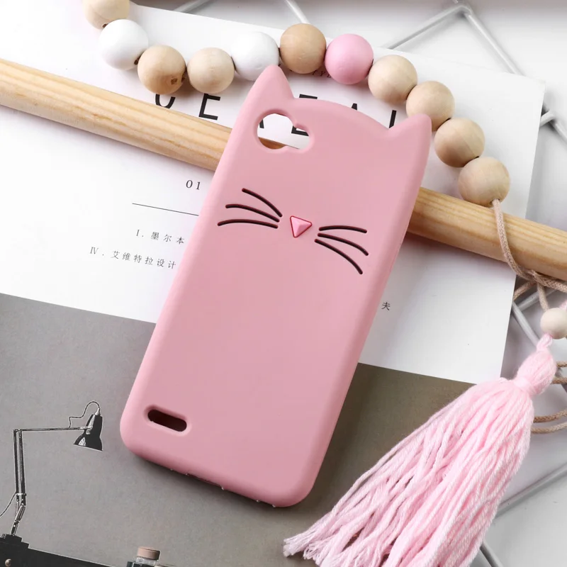 Силиконовый мягкий чехол для телефона для LG G6 G7 чехол ThinQ милые борода кошка ухо чехлы с принтом из мультфильма для LG G7 ThinQ G6 Plus Чехлы Защитные - Цвет: Розовый