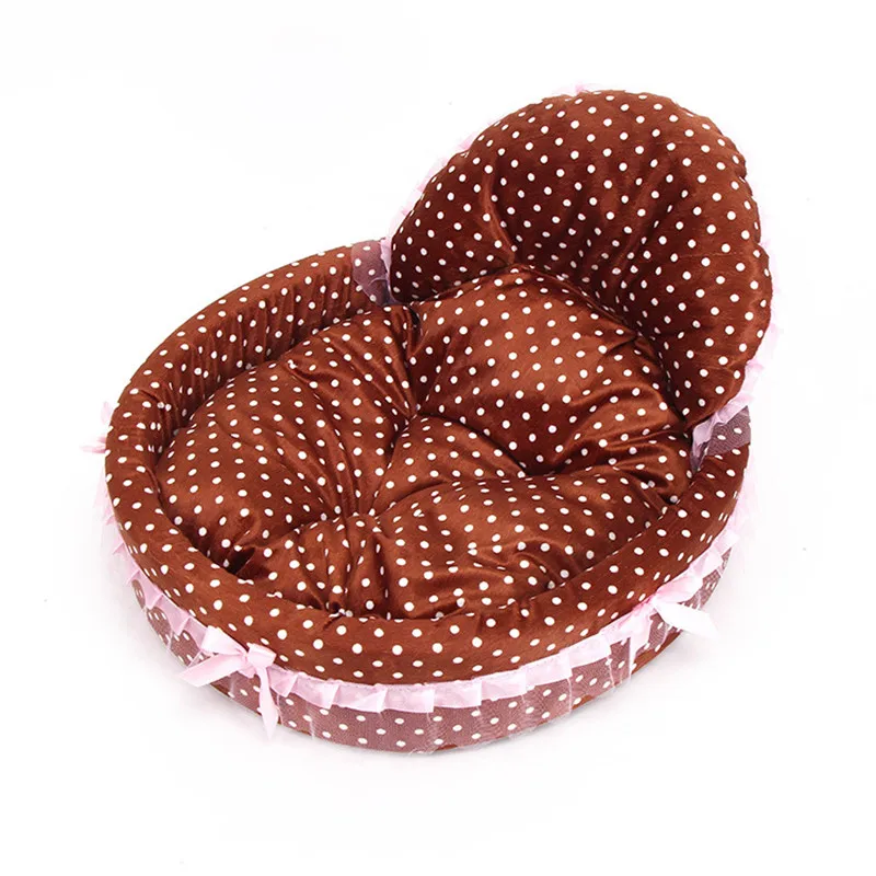 Coffee Petminru Dot кошка собака кровати принцессы кружевной домик для собак и щенков домик для домашних животных диваны для кошек собачье гнездо питомник - Цвет: Coffee