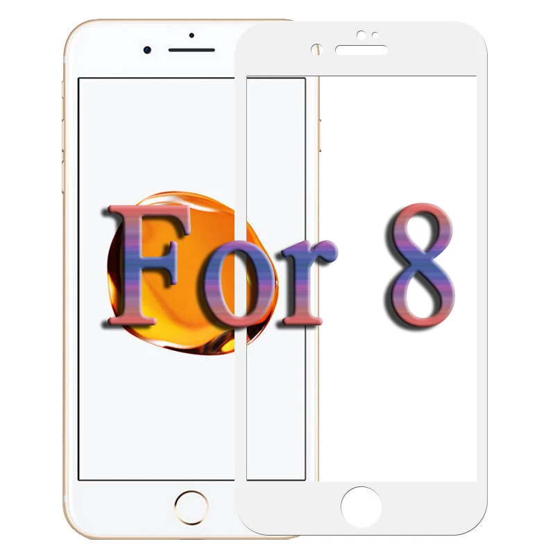 For i8 Премиум Настоящее Полное покрытие закаленное стекло пленка для iPhone 8 Plus 7 6 6S Plus X SE 5s 5 5C 9H Защитная пленка для экрана - Цвет: For i8