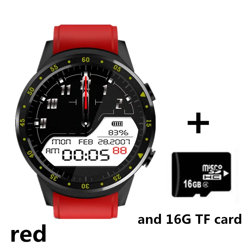 red and TF card Умные часы F1 Android умные наручные часы с Bluetooth gps Beidou позиционирование спортивные часы Поддержка TF карты SIM карты фитнес-трекер - Цвет: red and TF card