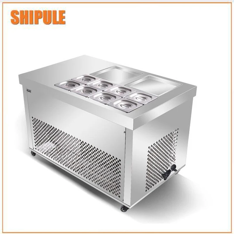 Двойная сковорода жареное мороженое машина/мороженое машина для приготовления