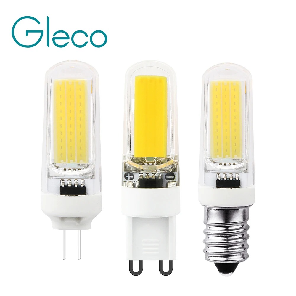 5PCS AC 220V Dimmable COB LED Light 3W 2609 COB G4 G9 E14 PC Lampshade,LED Bulb Replace Halogen Crystal Spotlight Chandelier