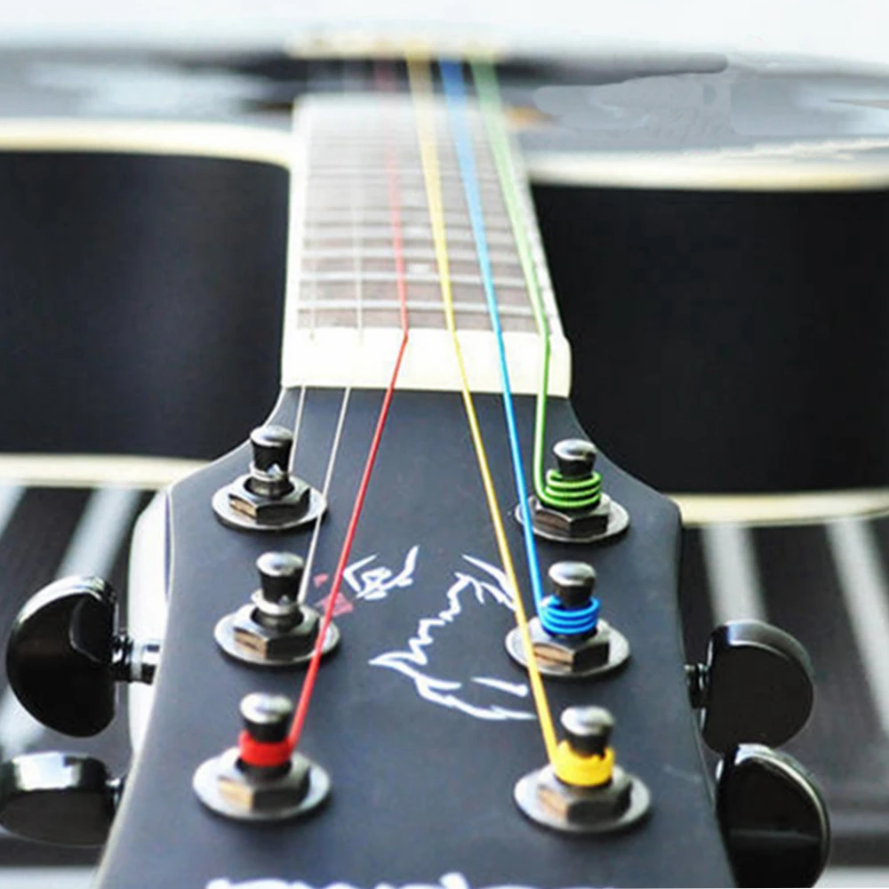 1 Set 6PCS Strings Universal Steel Core E-A Colorful Acoustic Guitar Strings Musical Instrument Guitar Parts Accessories