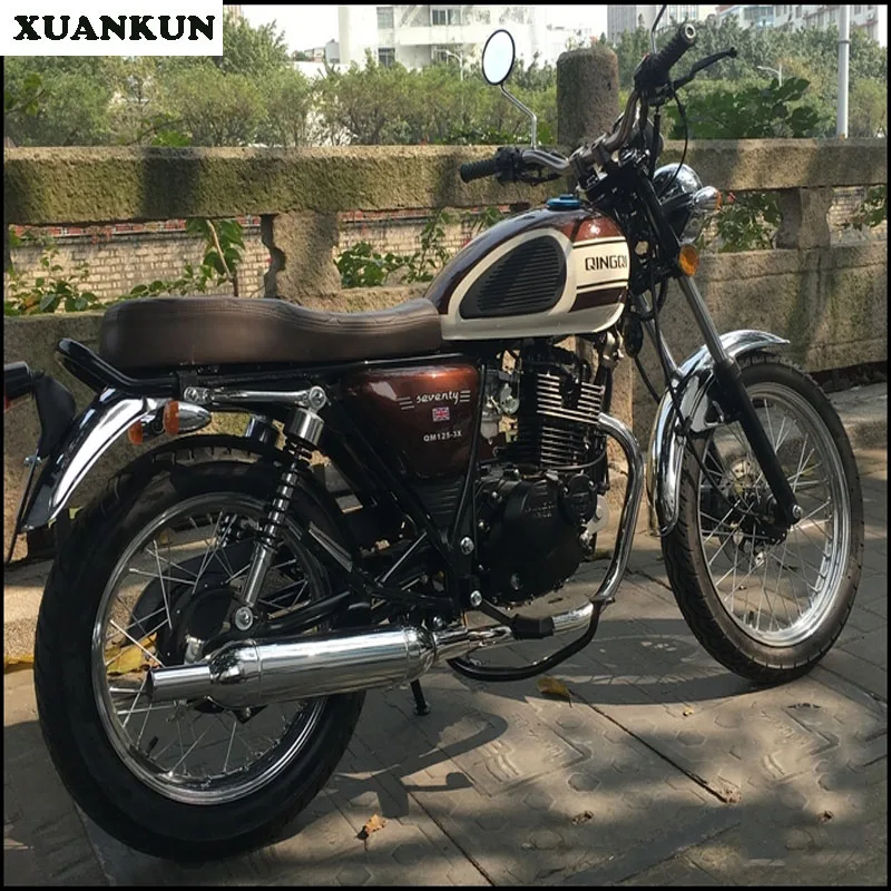 XUANKUN Cafe Racer Удобная подушка для сиденья мотоцикла в клетку форме ромба стиле ретро
