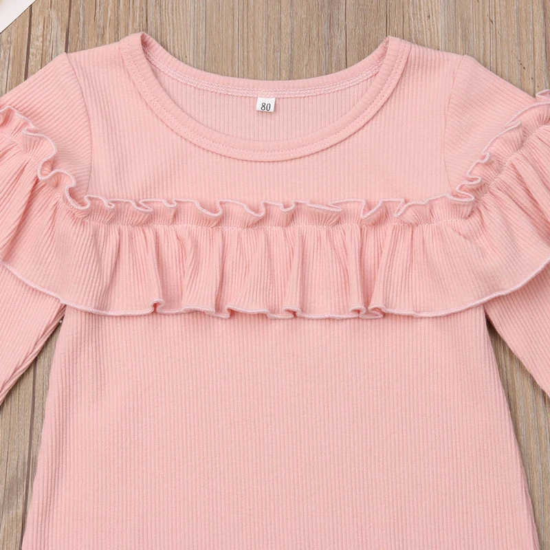 Pudcoco/хлопковый комбинезон для маленьких девочек Однотонный с длинными рукавами