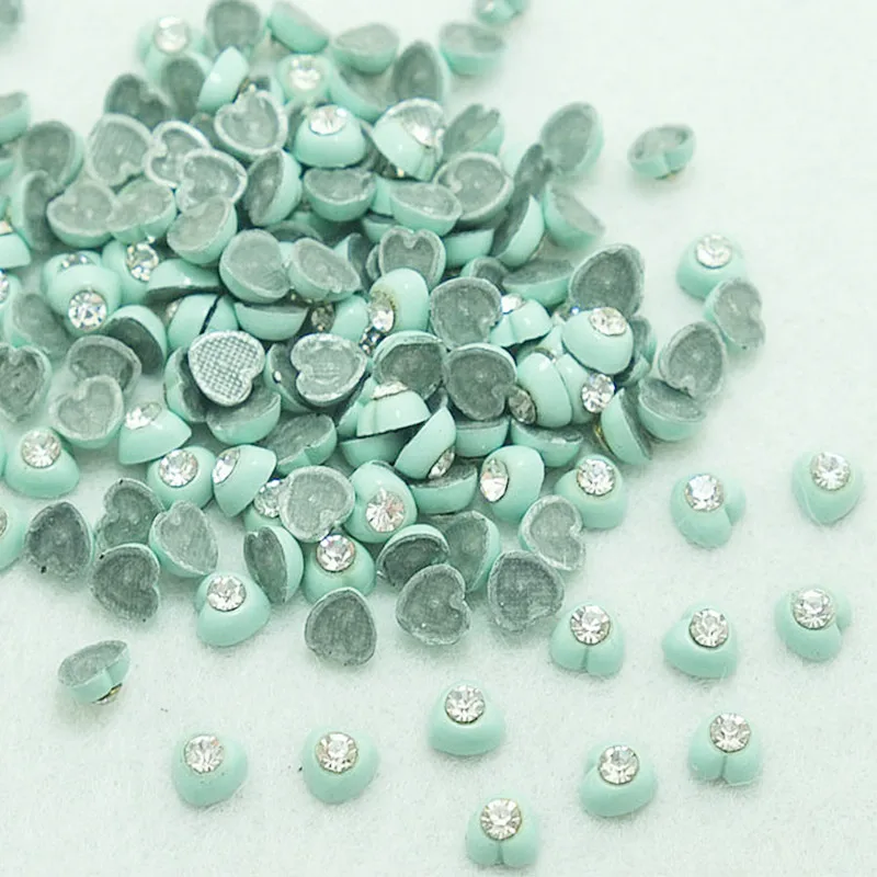 Стразы с заклепками не требующей горячей фиксации Спайк заклепки сердце 6 мм