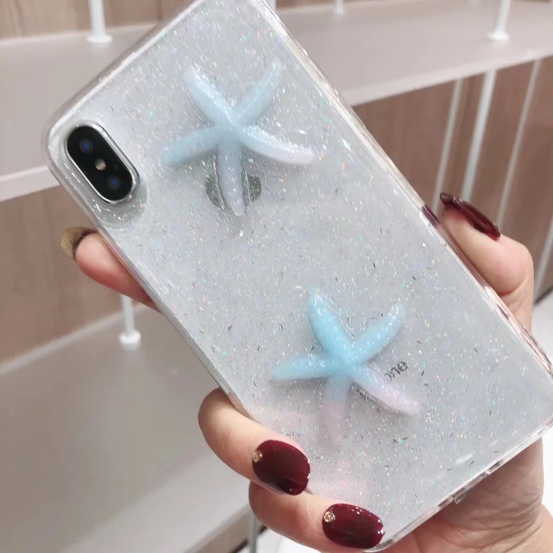 Эпоксидные блестки Starfish чехол для iPhone X 7 6 XS XR MAX 8 прозрачный мягкий из ТПУ 6S Plus |