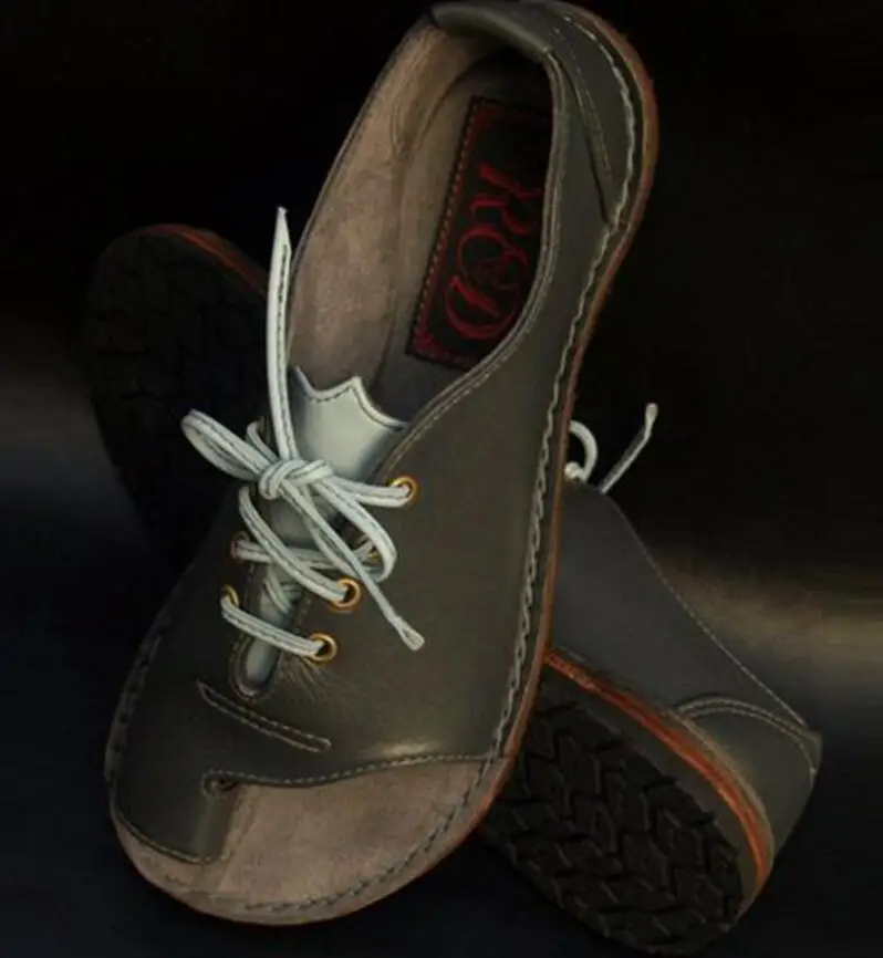 Женская Повседневная обувь из искусственной кожи на плоской подошве в винтажном