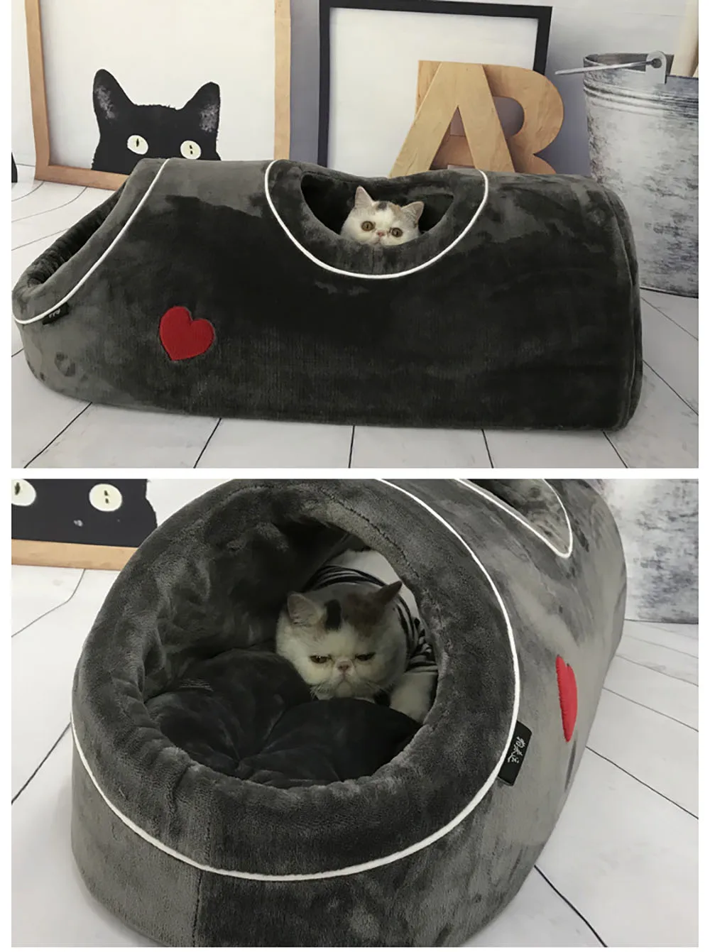 Мягкая кошка пещерный дом теплый дом для котенка спящего питомца забавная кровать с фланелевым ковриком кошки туннели гнездо для зимних игр Игрушки кровати