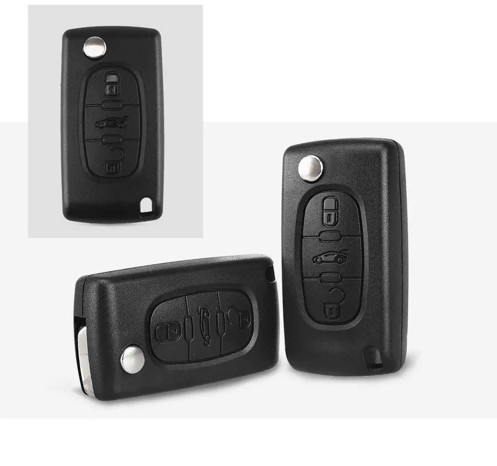 Чехол KEYYOU с 3 кнопками для Citroen C2 C3 C4 C5 C6 C8 откидной складной чехол для дистанционного ключа крышка Fob Uncut с лезвием HU83/VA2