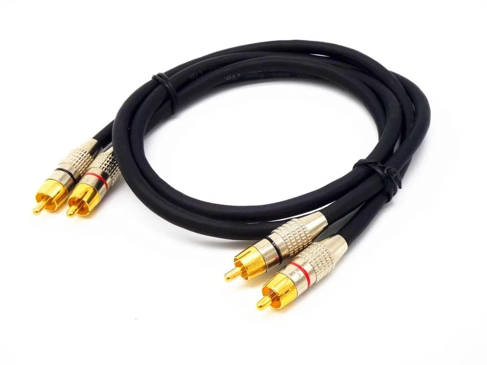 high quality shielding signal interference 2RCA Male Audio Cable Gold-Plated RCA for DVD TV Amplifier music player | Электроника