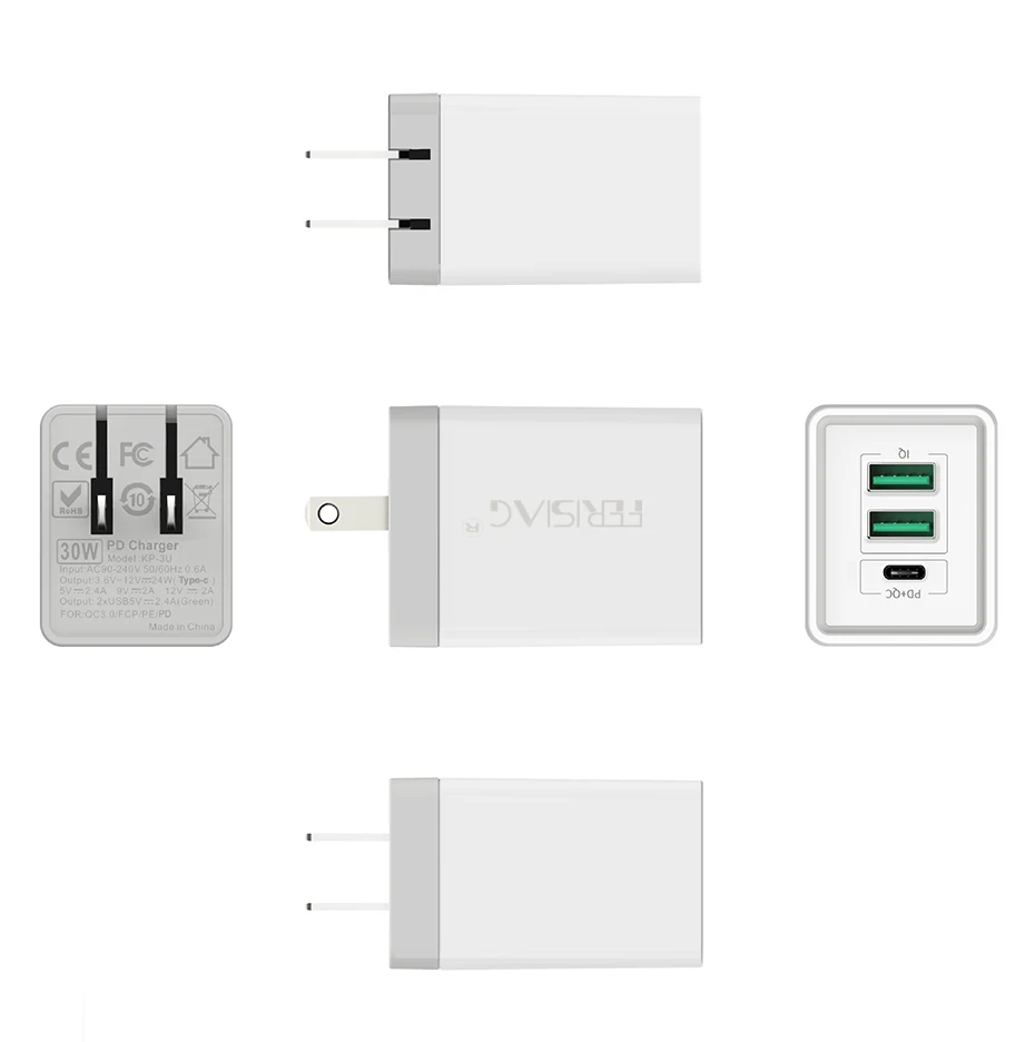 EU/US usb type C PD+ QC3.0 QC4.0 30 Вт Быстрое USB зарядное устройство для телефона Быстрая зарядка 4,0 5A USB для Mackbook Air iPhone X samsung Xiaomi