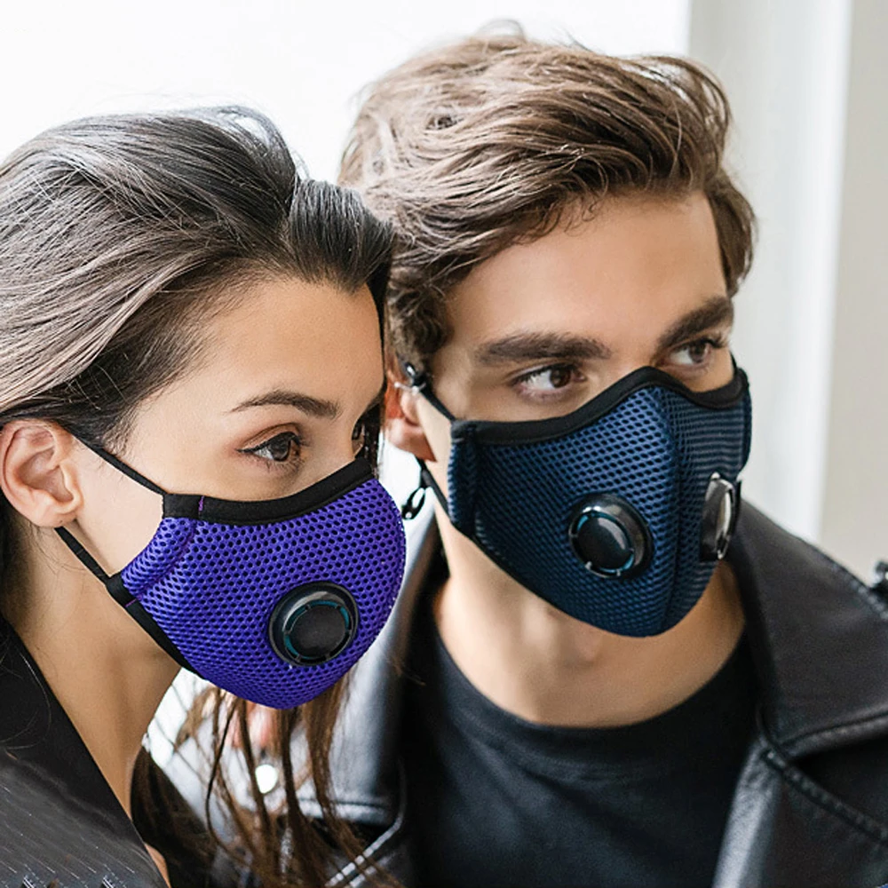 Маска для рта и лица против пыли PM2.5 маска теплые пропускающие воздух носки рот маски с двойный фильтр дыхательный клапан один размер для женщин и мужчин
