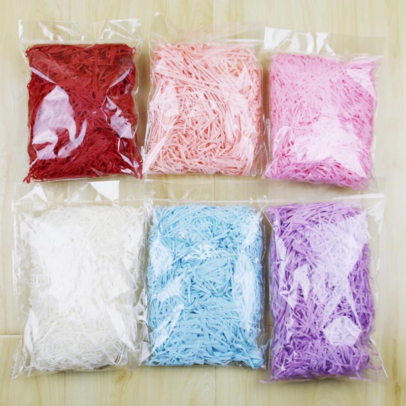 Красочные Shred Crinkle бумага наполнитель подарочной коробки Свадебная вечеринка украшения Crinkle Cut бумага Shred упаковка подарок наполнитель