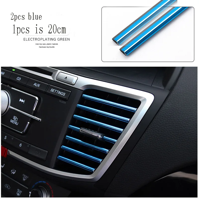 2pcs blue 2 шт. 20 см хромированная Автомобильная Декоративная полоса для сиденья Леон льбиза Skoda Octavia a5 A7 2 Rapid Kodiaq hyundai Accent Solaris - Название цвета: 2pcs blue