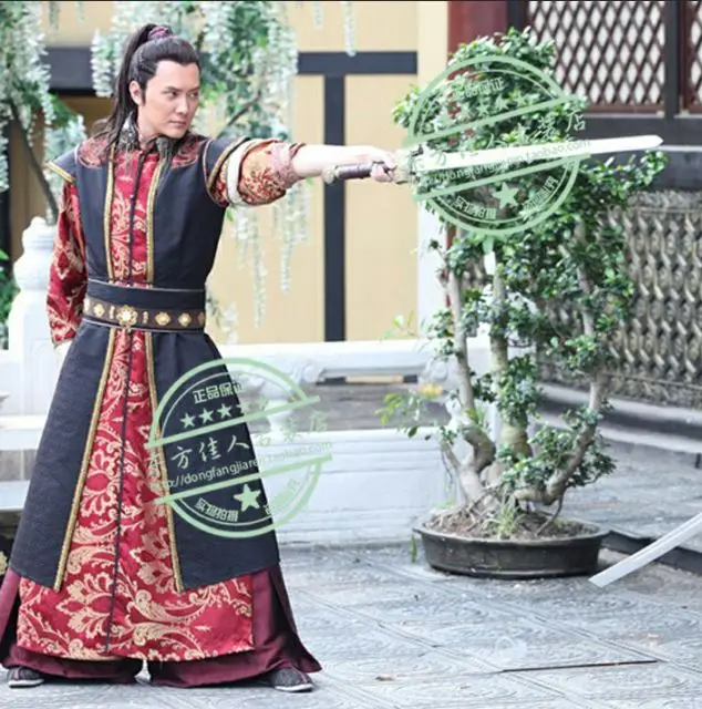 New TV Play General Lan Ling Traditional Hanfu Costume in North &amp South Kingdoms Black Red | Тематическая одежда и