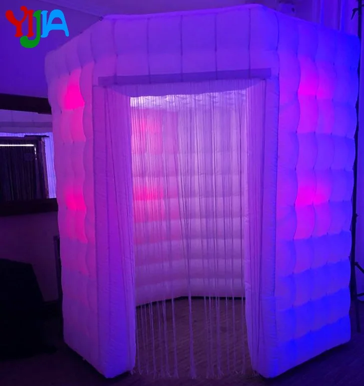 Пользовательский 8ft octagon доказательство или без доказательства черный снаружи, внутри белый надувные photo booth для вечерние - Цвет: Whole White