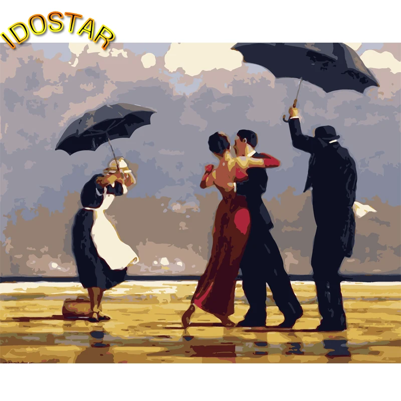 Рамка для влюбленных танцующих под дождем Diy цифровая картина по номеру