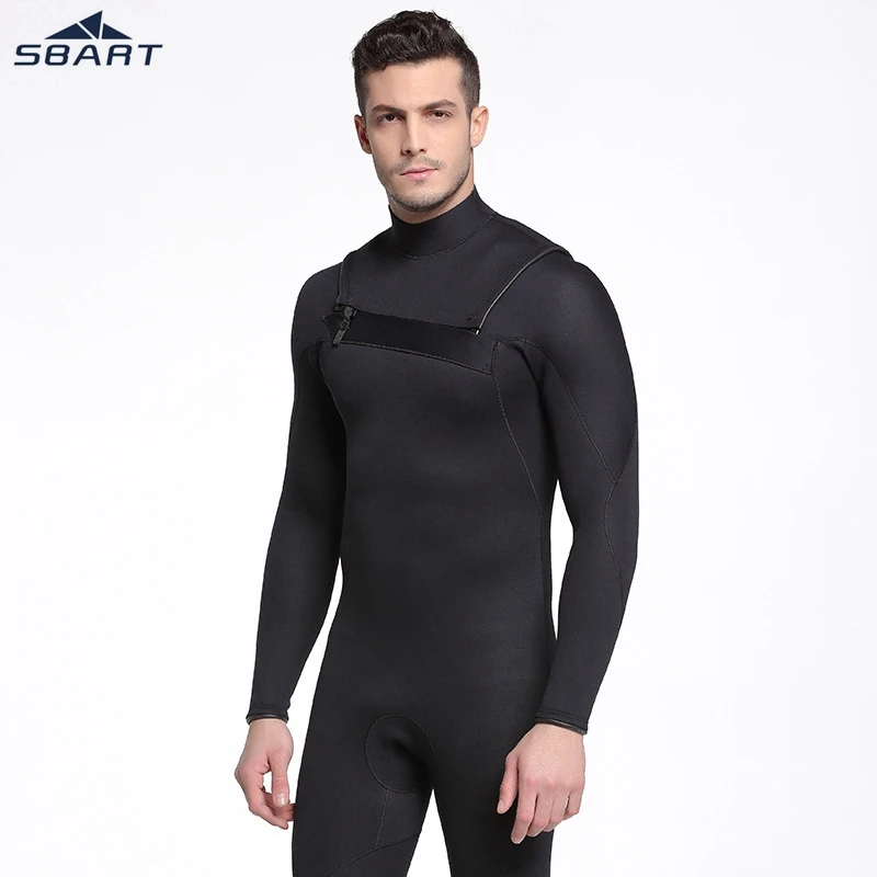 

Sbart Men 3mm Wetsuit one-piece Suit Long sleeve pants Wetsuit neoprene Freediving spear fishing Diving suit Zipper swimsuit