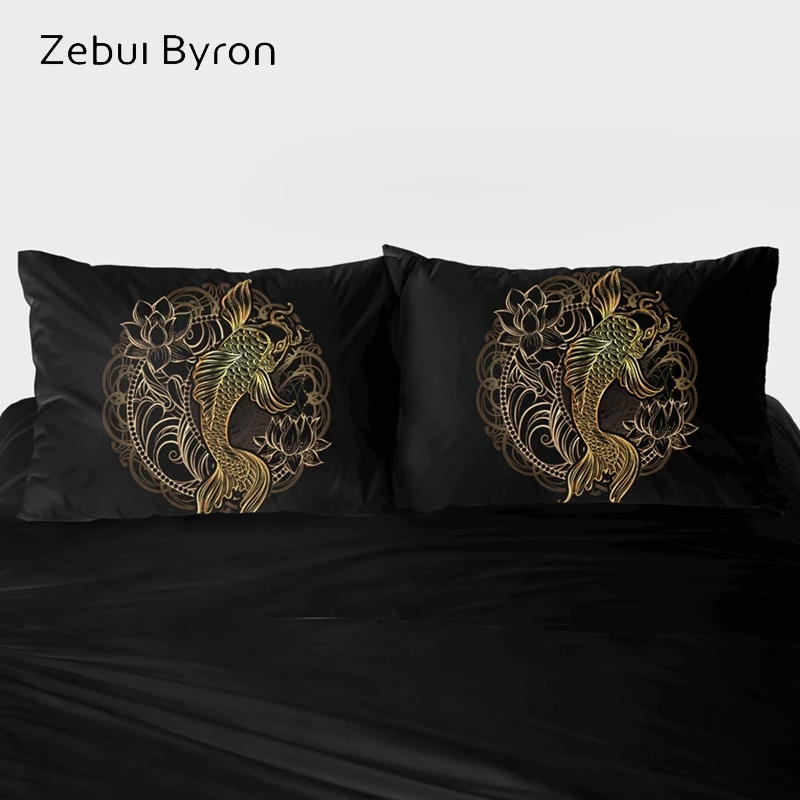 3D Pillow Case Custom 2 PCS Pillowcase 50x70/50x75/50x80 Decorative Cover Bedding Exquisite golden dragonfly drop ship | Дом и сад