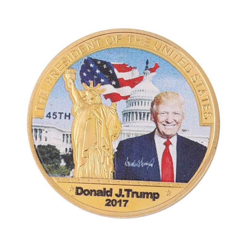 Монета с изображением Трампа Позолоченные физические биткоины Casascius Бит монета