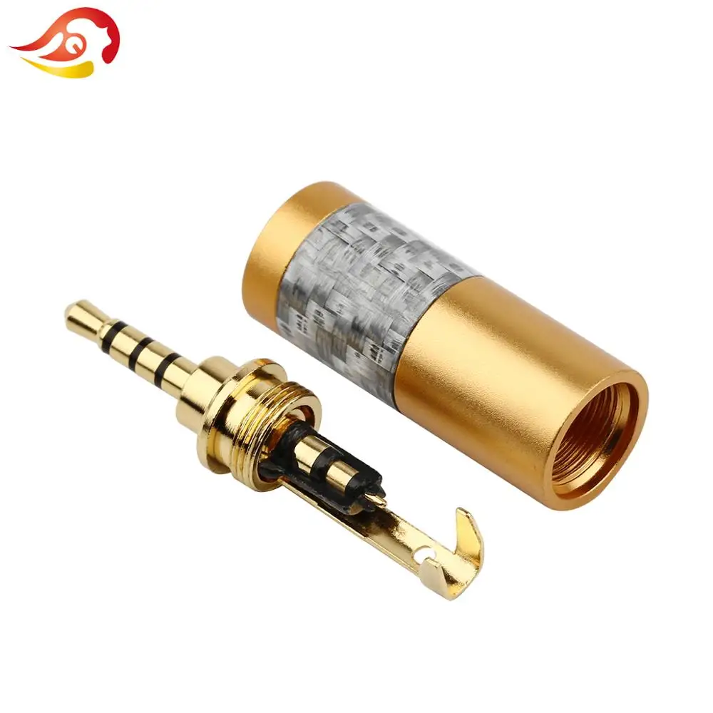 QYFANG 2.5mm Carbon Fiber 3/4 Poles Stereo Audio Jack Mini Earphone Plug Headphone Solder Wire Connector 90 Degree Bend Plugs |