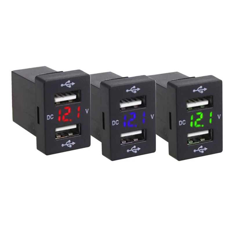 Рекламный 12-24V 2.1A автомобильное USB зарядное устройство для мобильного телефона быстрое автомобильное зарядное устройство с светодиодный USB Автомобильное зарядное устройство для Toyota Z2
