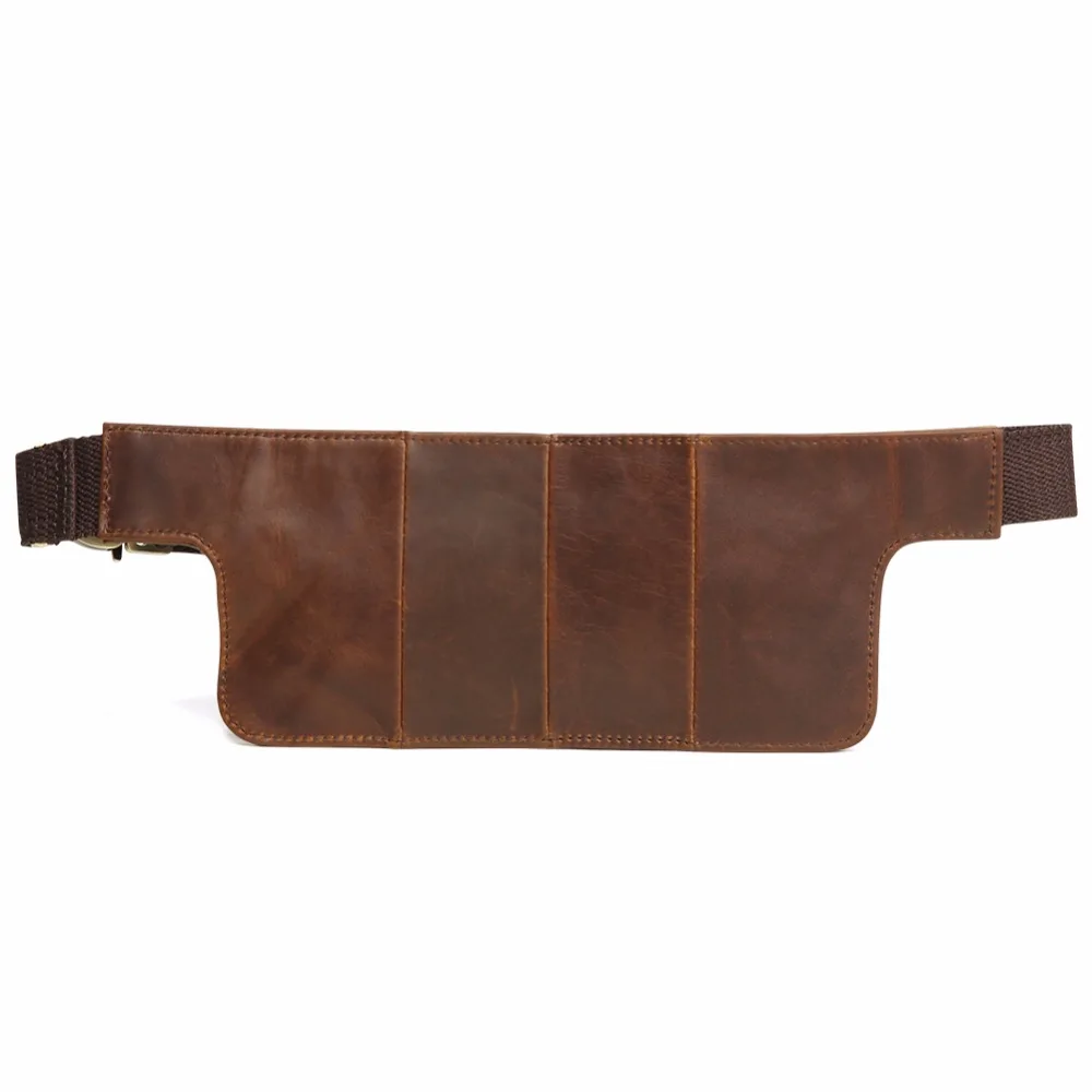 Мужская винтажная поясная сумка из натуральной кожи нагрудная мессенджер через