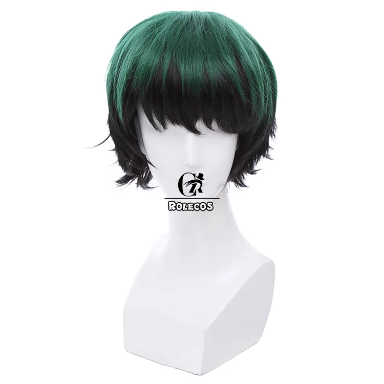 wig Rolecos аниме My Hero Academy cosplay Izuku Midoriya косплей аксессуары для волос 30 см/11,81 дюймов мужские косплей синтетические волосы - Цвет: wig