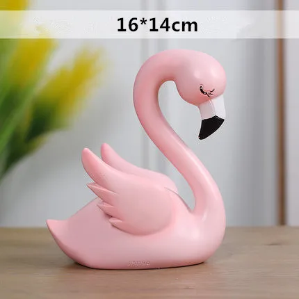 Креативная фигурка из смолы розового фламинго для девочки Ins Hot Animal, домашний декор, подарки для девочки, подарки для рукоделия - Цвет: 171233
