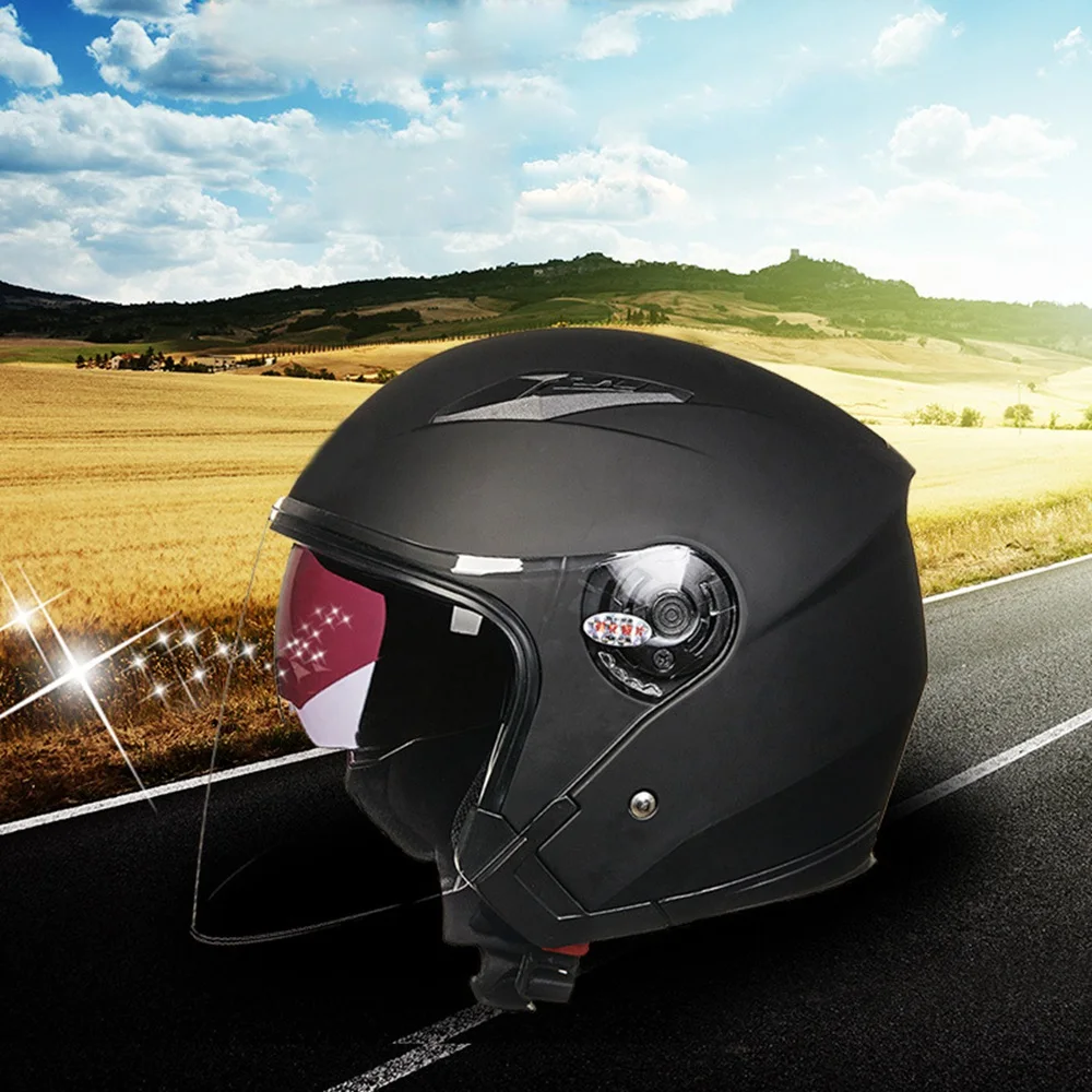 

Full Face Motorcycle Helmets Dual Visor Flip Up Helmets Electric Bicycle Helmet for Men and Women Sun Shield Anti-UV Matt Black