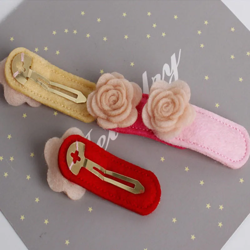 2 шт. Бесплатная доставка цветок заколки для волос BB заколка розовый цвет красный