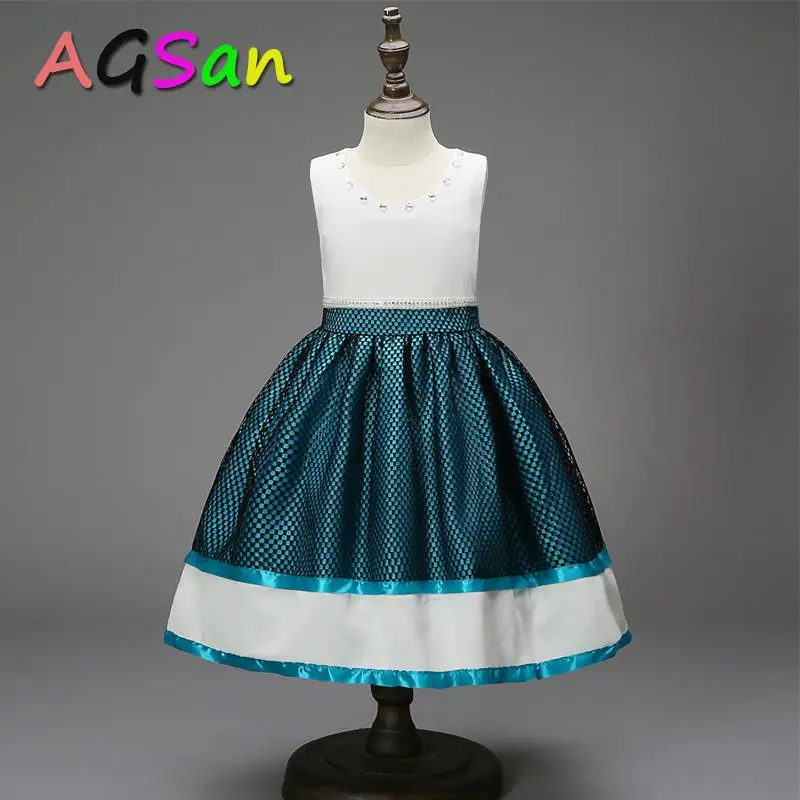 AGSan Cute Princess Style Girl Dress Sleeveless Teenagers Clothing Long Wedding Party Costumes Flower Dresses Vestido | Детская одежда