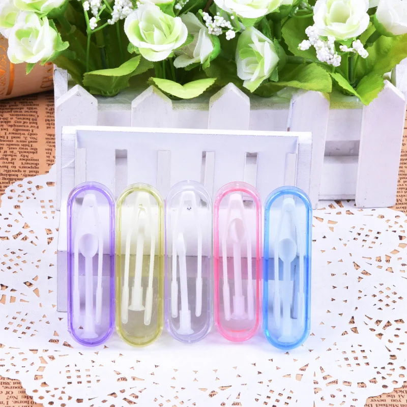 3 шт./лот Простой прямоугольный Карманный пластиковый чехол для контактных линз