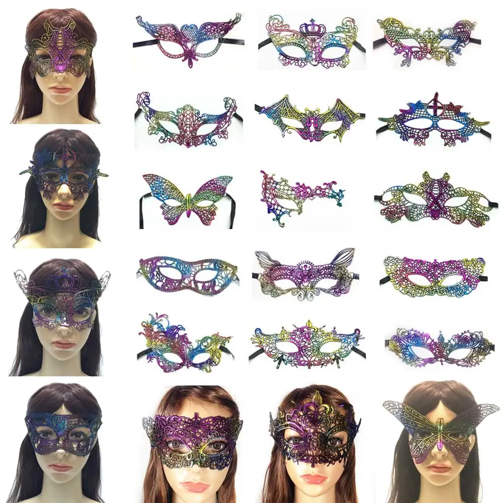 2020 Хэллоуин ослепляющая и Золотая кружевная маска на глаза Сексуальный макияж