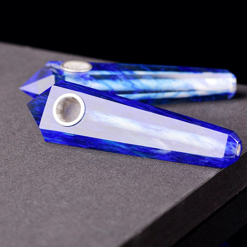 Синие плавильные хрустальные курительные трубы Рейки Исцеление натуральный