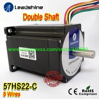 genuine leadshine nema23 double shaft stepper motor 57hs22 c 8 mm shaft 4 a 2 2 n m torque 81 mm length 8 wires dual shaft motor