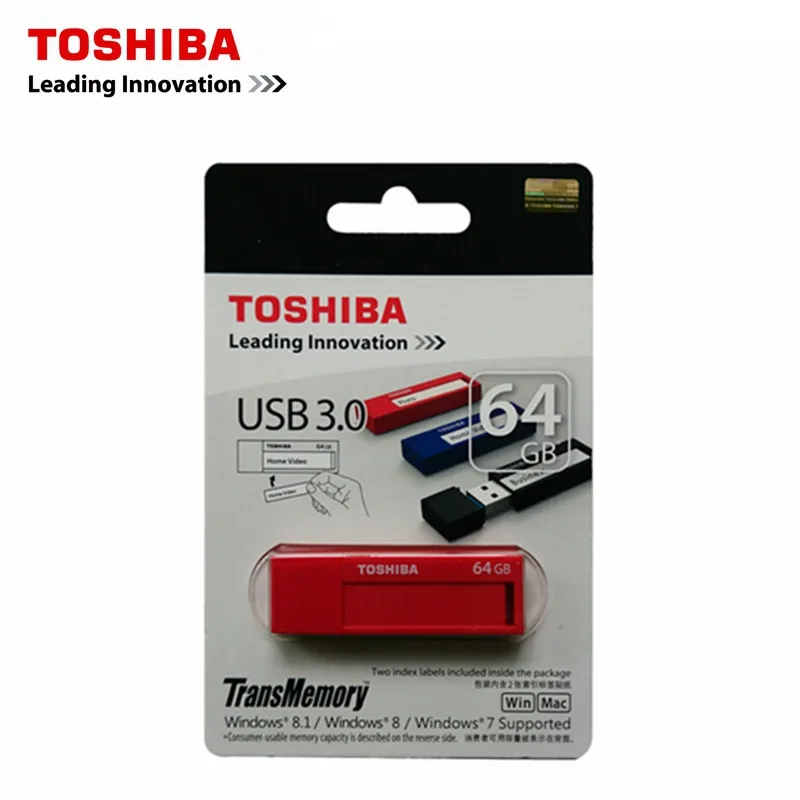 TOSHIBA USB 3 0 usb флеш накопитель 64G 32G 16G пластиковый флешка поддержка официальной