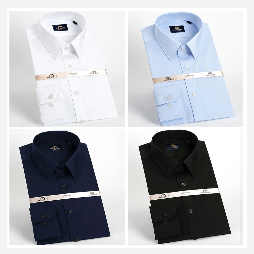 Men's Shirt 2021 Brands Long Sleeve Business Suits Shirts Solid Black Regular Fit business Mens Dress Shirts Camisa