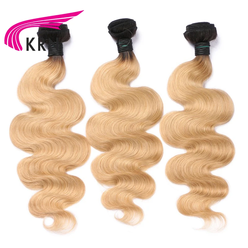 KRN 1B 27 бразильские волосы remy 3 шт. пучки с 13*4 уха до кружева фронтальное закрытие